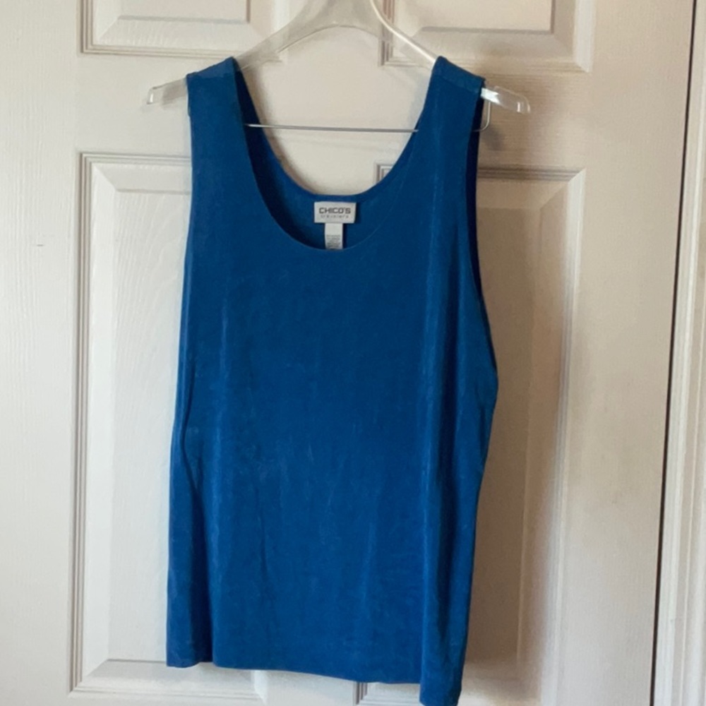 Chico’s Travelers Collection Women’s Royal Blue Sleeves Tank Top Size 3 (Large)